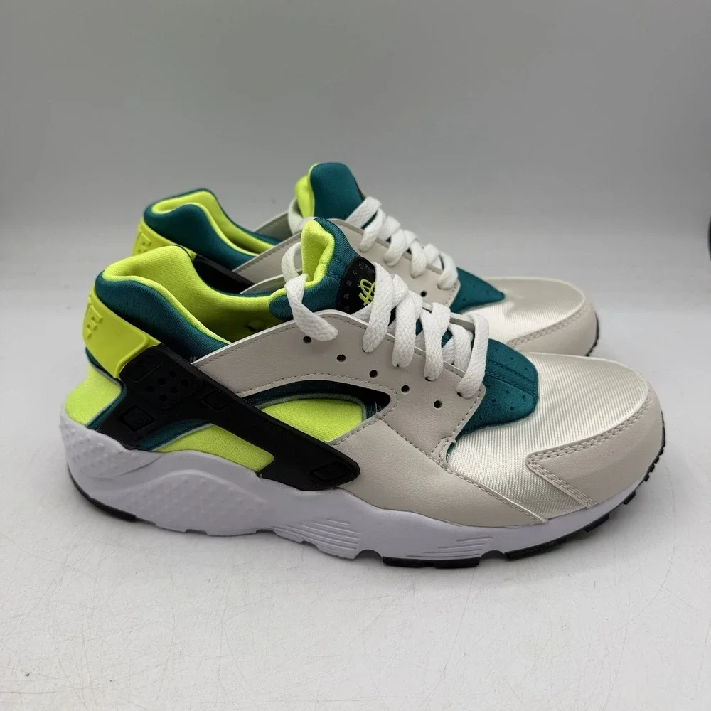 Nike Air Huarache Run GS Running Shoes YOUTH Kids Sz 6 Y White/Volt 654275-045